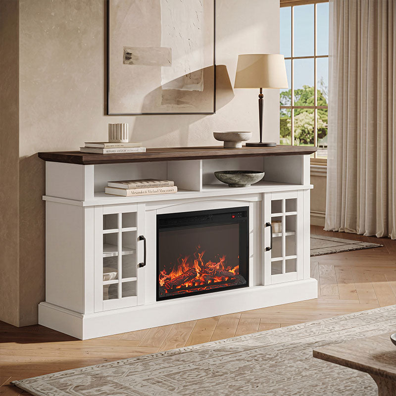 Astorga 58" Modern Farmhouse Fireplace TV Stand