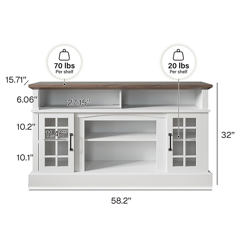 Astorga 58" Modern Farmhouse Fireplace TV Stand