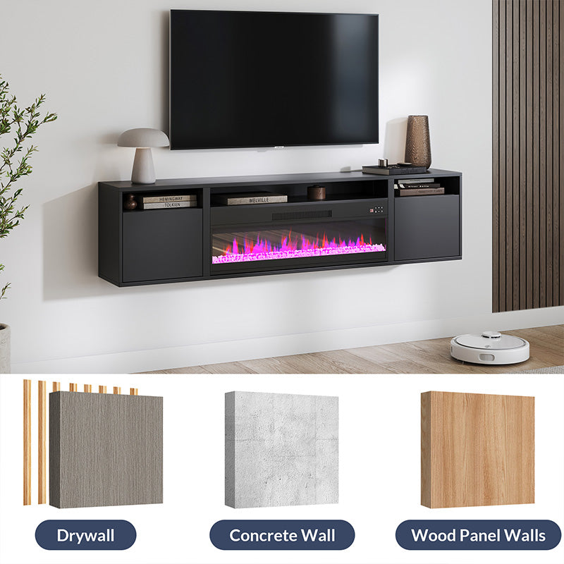70" Floating Fireplace TV Stand