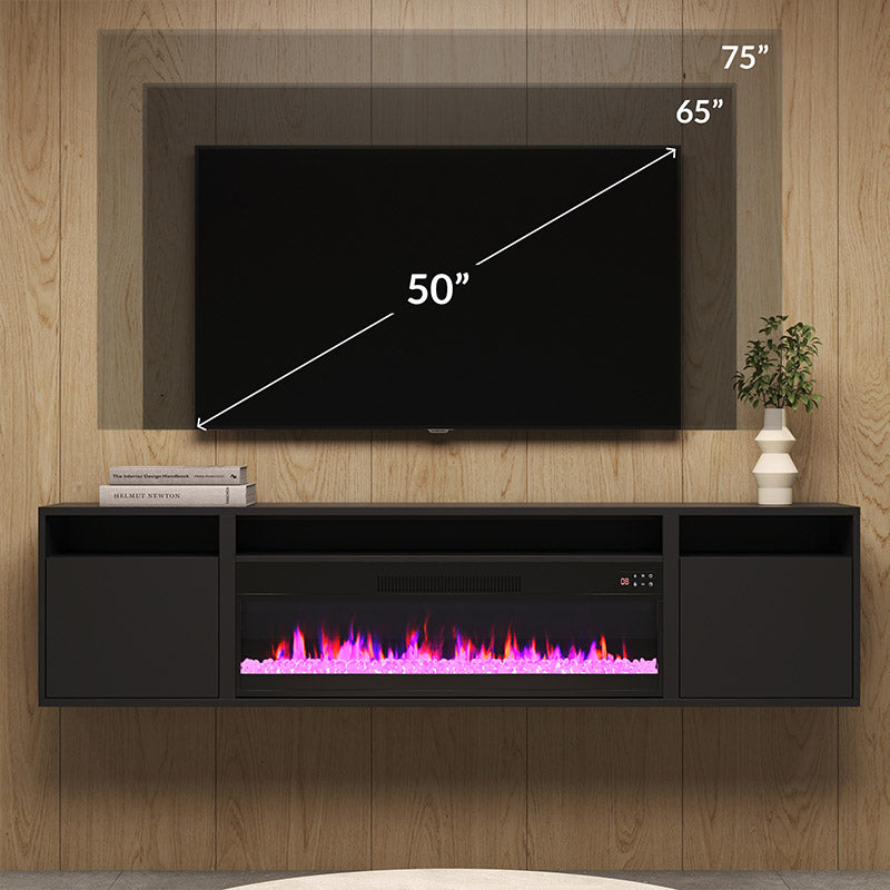 70" Floating Fireplace TV Stand