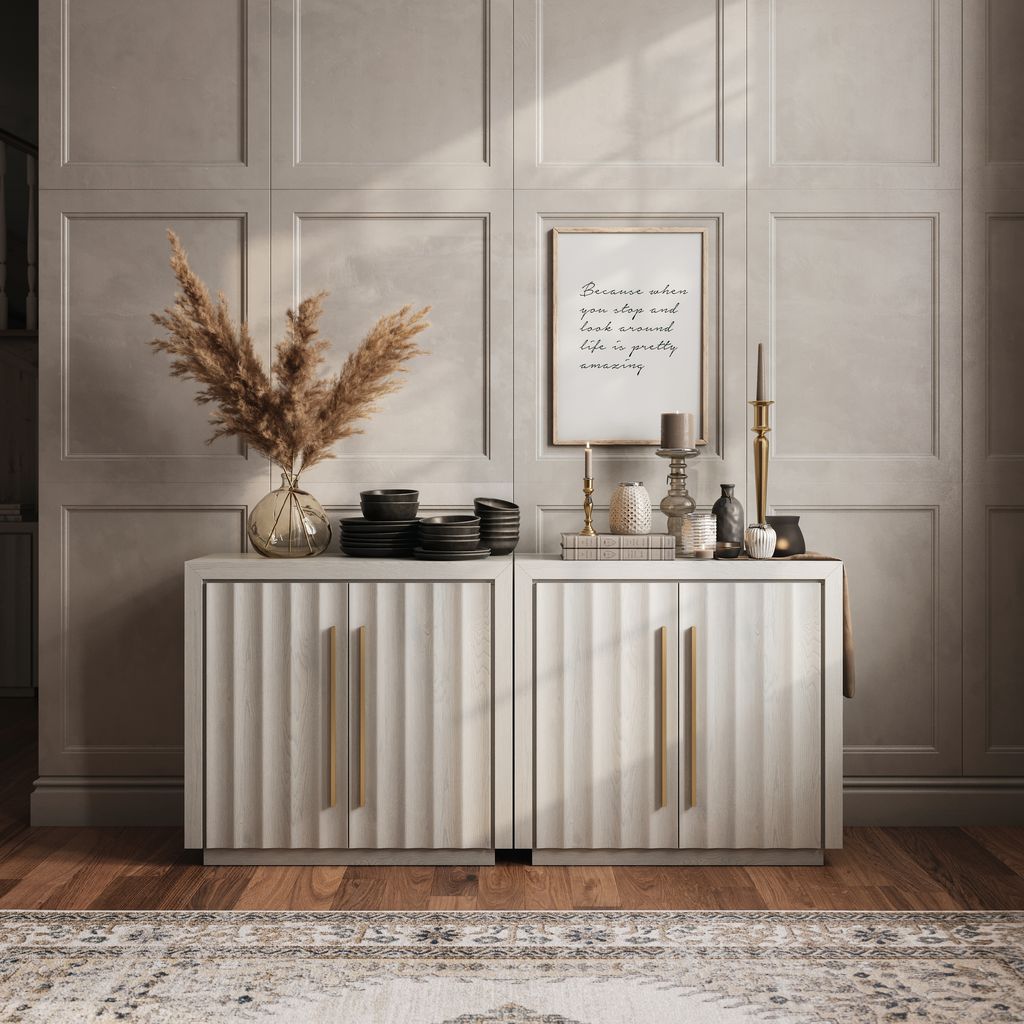 Libra Modern White Small Sideboard (Set of 2)