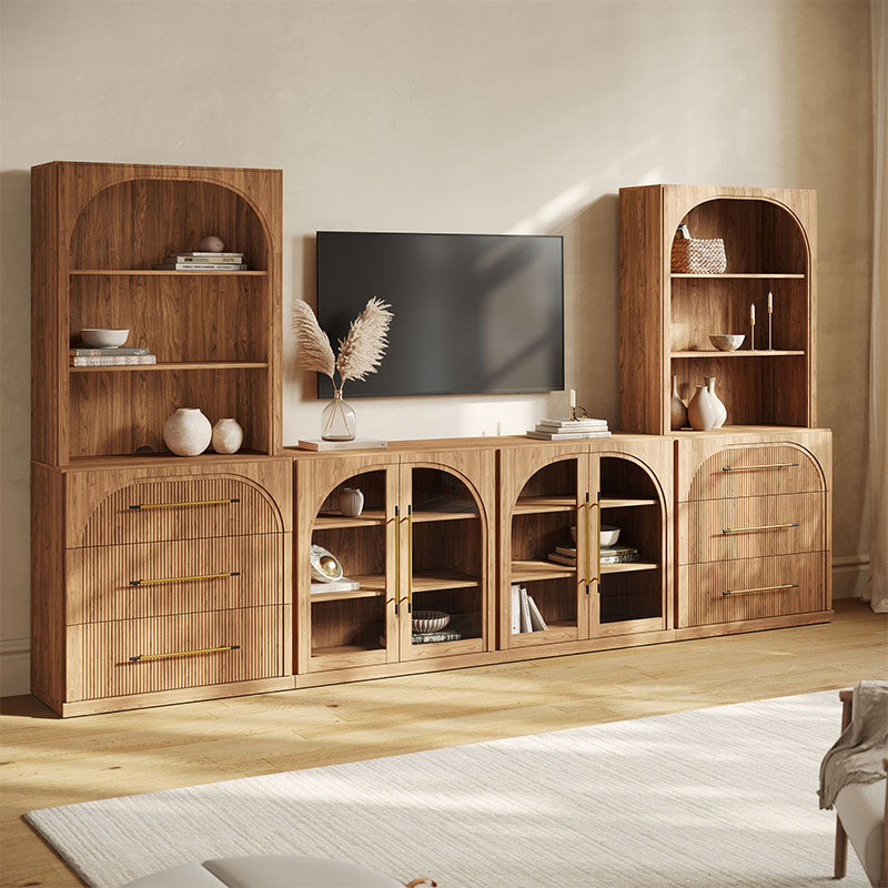 Jagger Double-Arc Modular Entertainment Wall Unit (6-Piece)