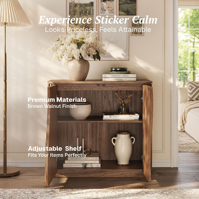 Simms 35" Modern S-Shaped Fluted Sideboard