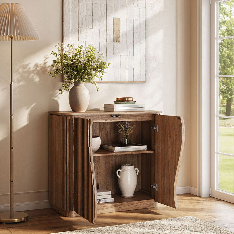 Simms 35" Modern S-Shaped Fluted Sideboard