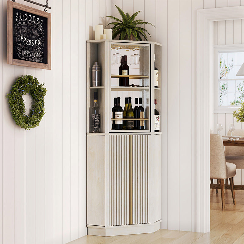 68" Tall Corner Bar Cabinet
