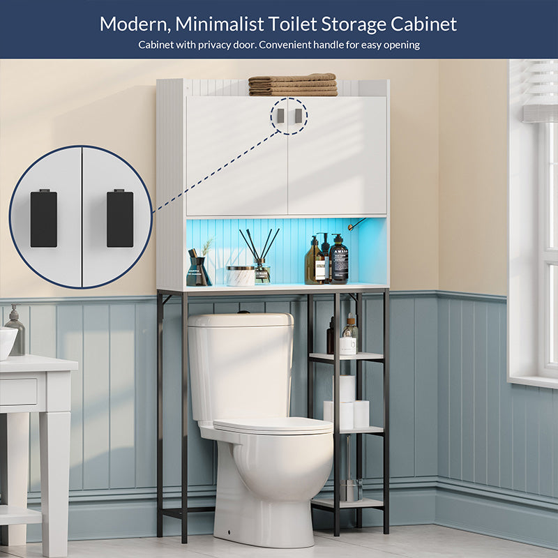 64" Tall LED Over-the-Toilet Storage Cabinet
