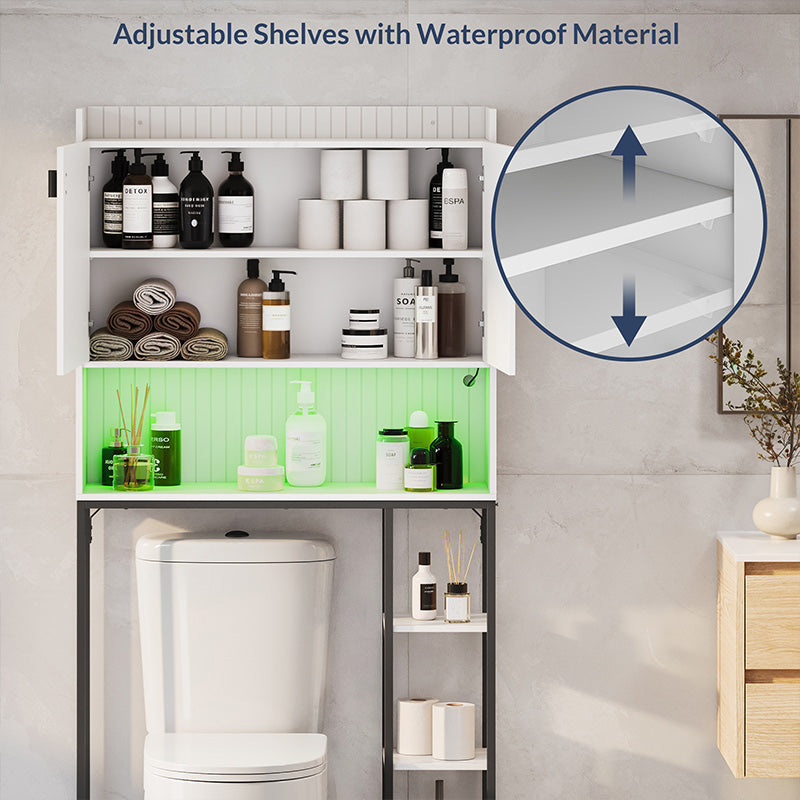 64" Tall LED Over-the-Toilet Storage Cabinet