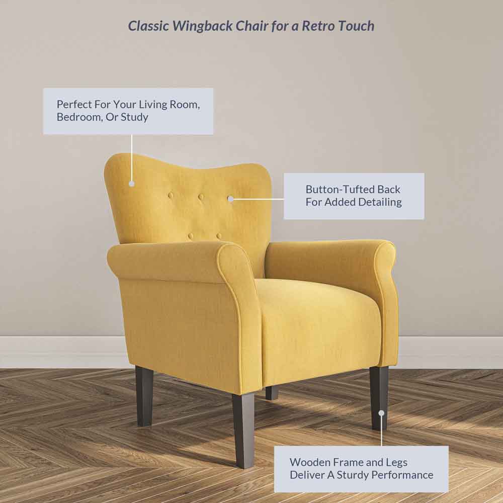 Allston High Back Upholstered Accent Armchair