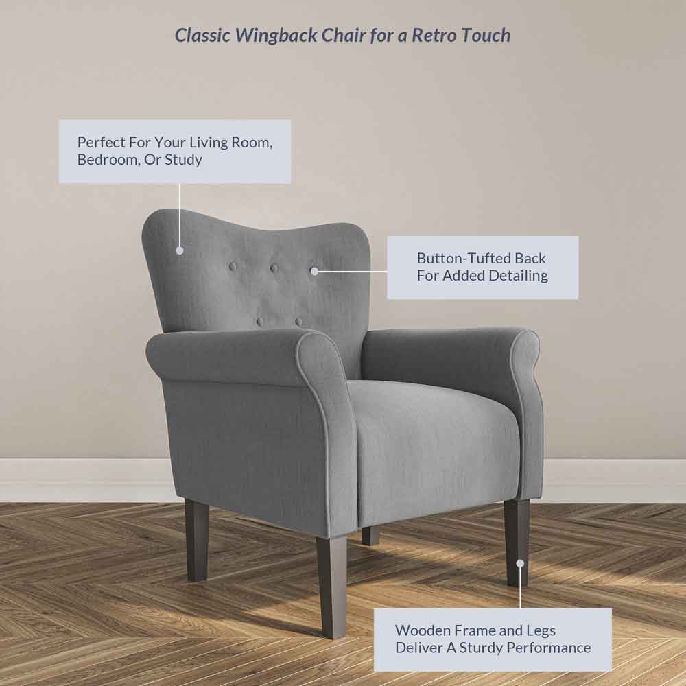 Allston High Back Upholstered Accent Armchair