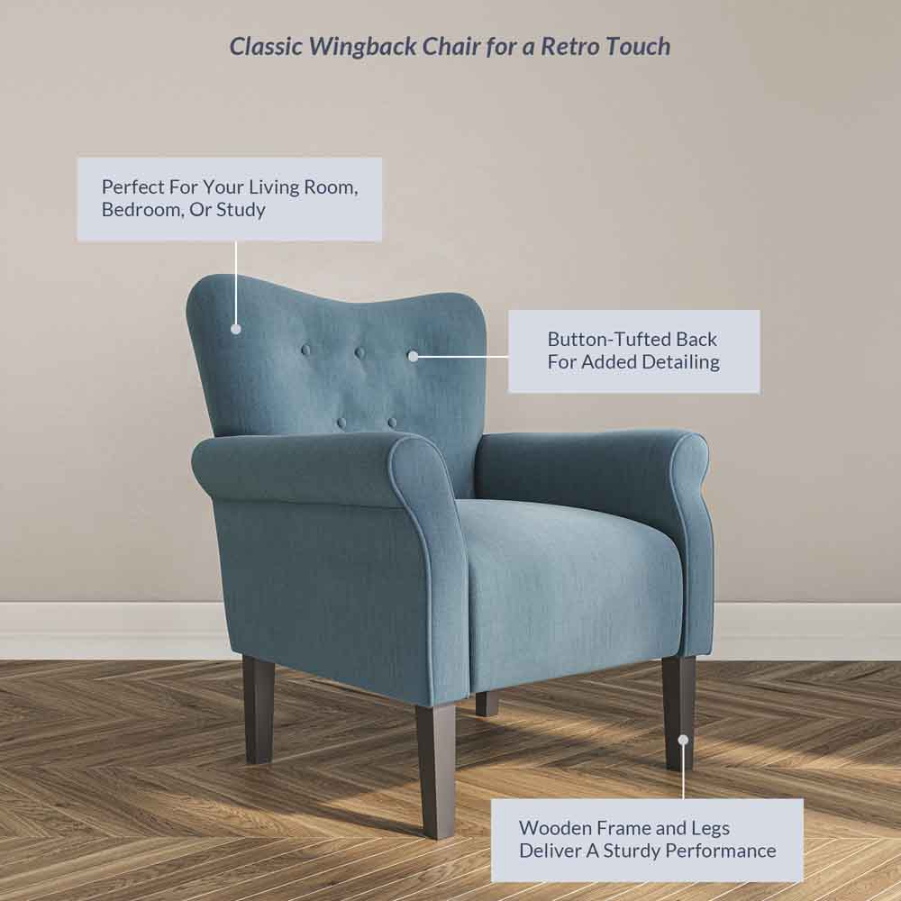 Allston High Back Upholstered Accent Armchair