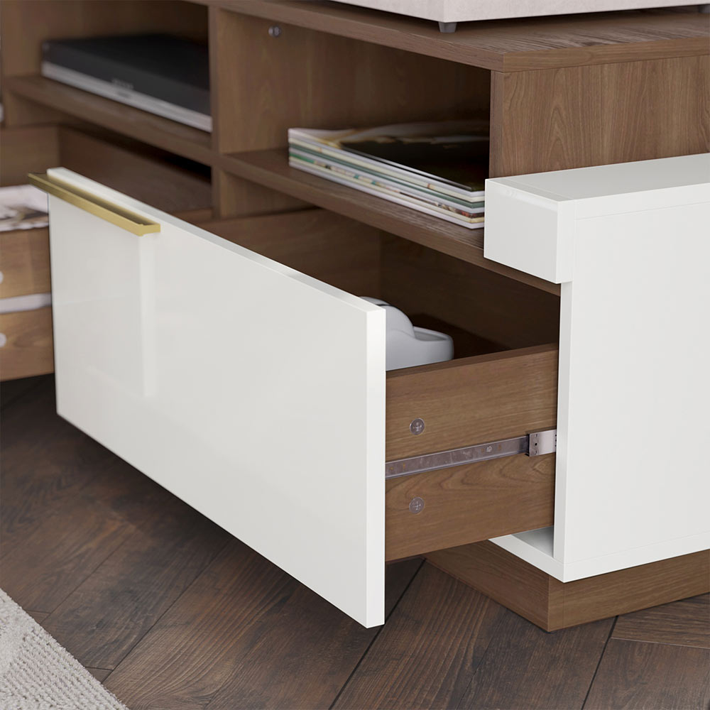 Broadway 70" White Low Profile TV Stand