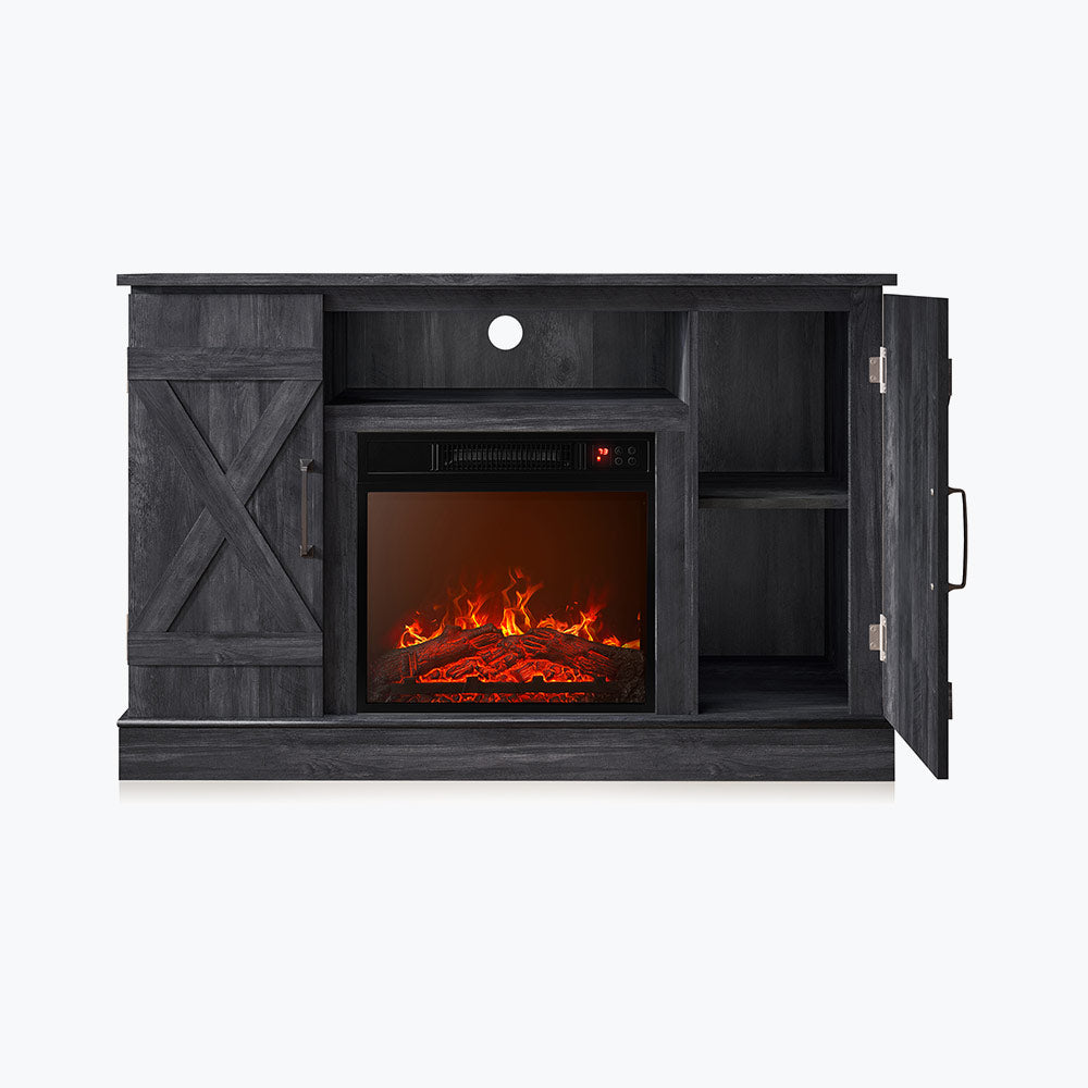 Veropeso 47" Barn Door Farmhouse Fireplace TV Stand