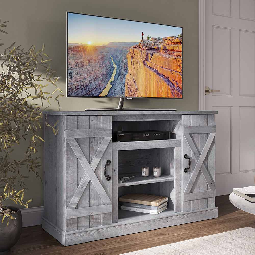 Veropeso 47" Barn Door Farmhouse Fireplace TV Stand