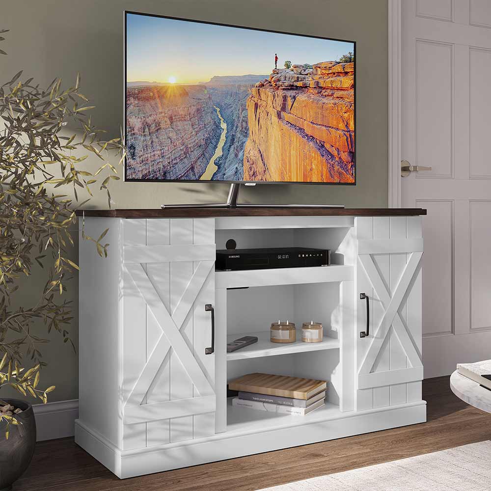 Veropeso 47" Barn Door Farmhouse Fireplace TV Stand