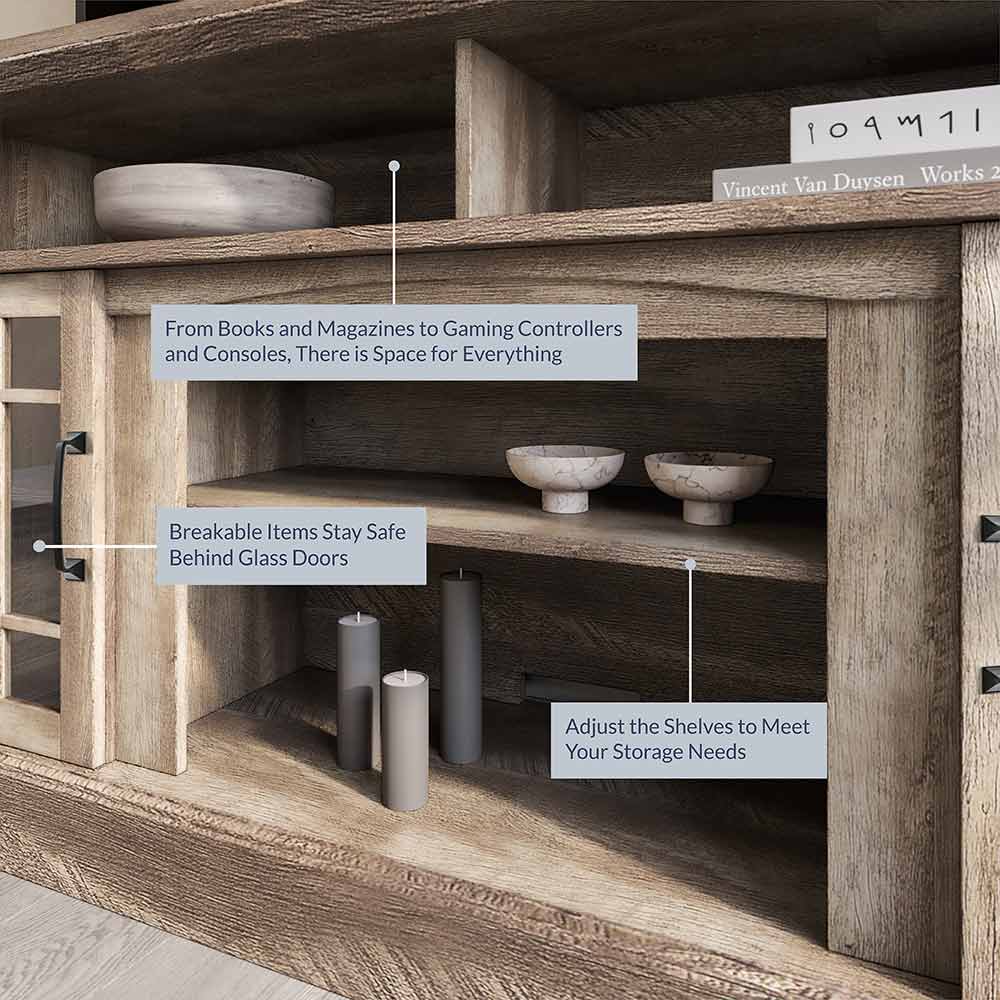 Astorga 58" Modern Farmhouse Fireplace TV Stand