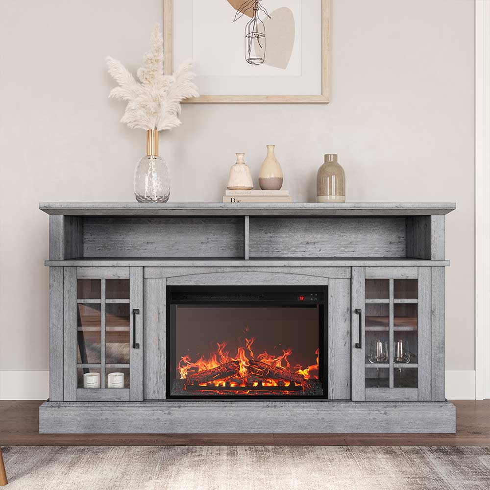 Astorga 58" Modern Farmhouse Fireplace TV Stand