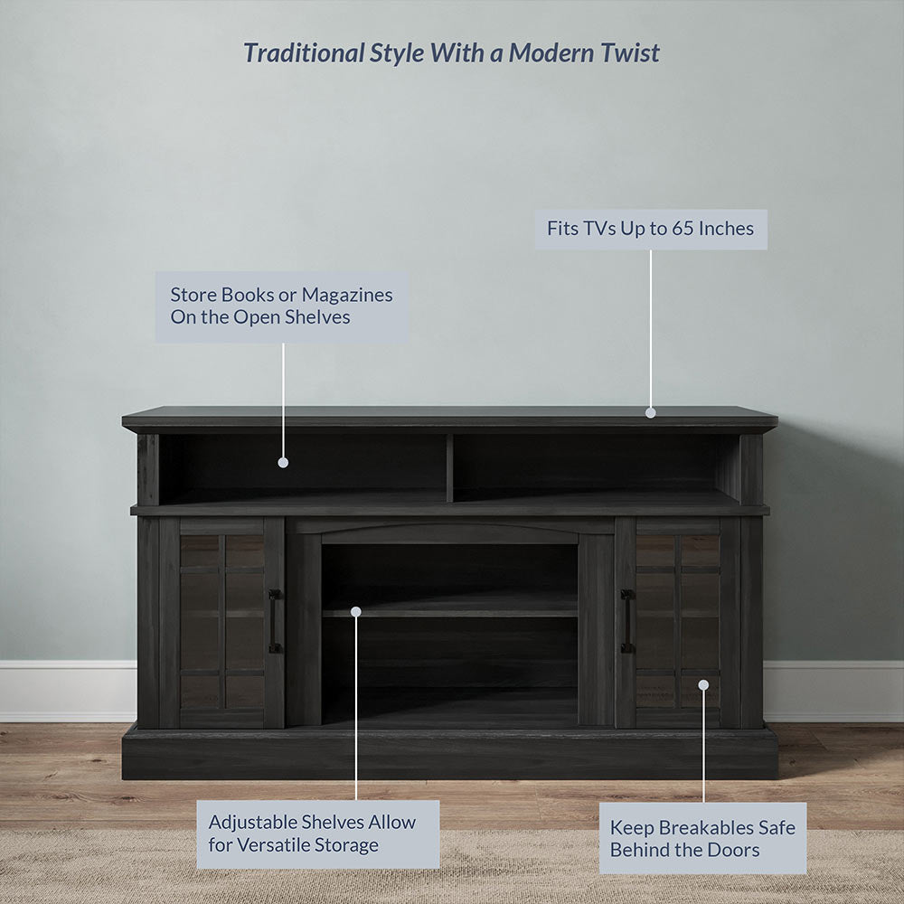 Astorga 58" Modern Farmhouse Fireplace TV Stand