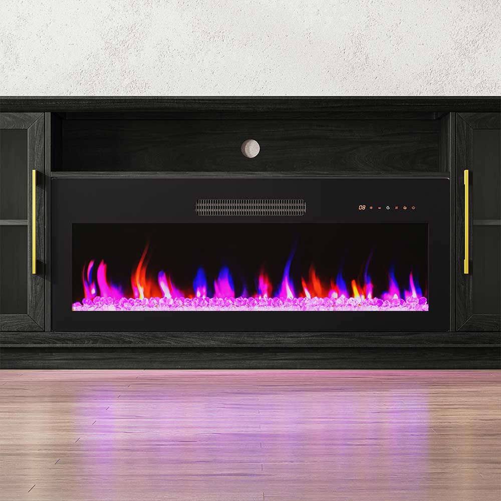 Sienna 74" Glass Door Fireplace TV Stand