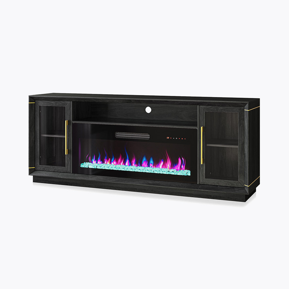 Sienna 74" Glass Door Fireplace TV Stand