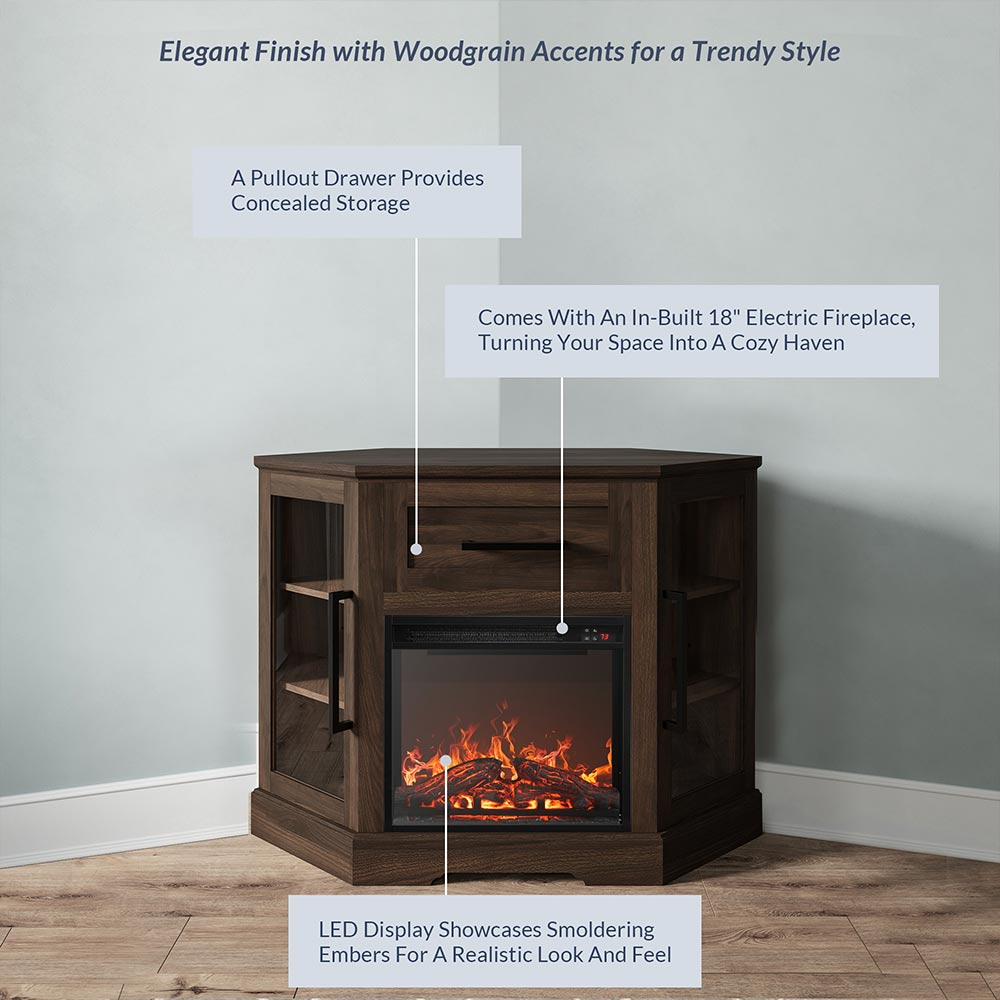 Dale 43" Corner Fireplace TV Stand