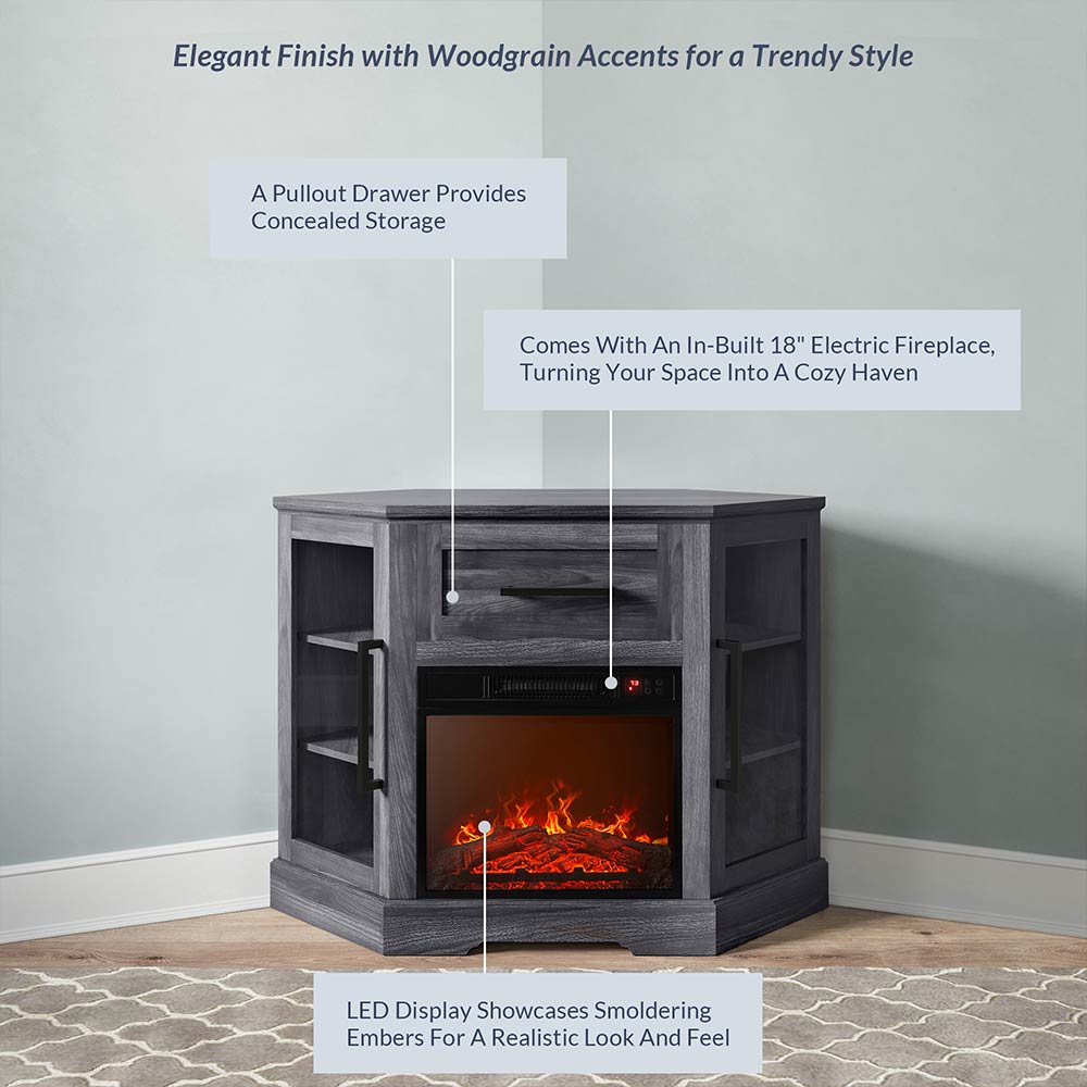 Dale 43" Corner Fireplace TV Stand
