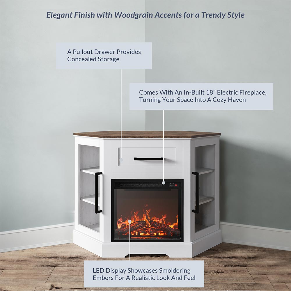 Dale 43" Corner Fireplace TV Stand