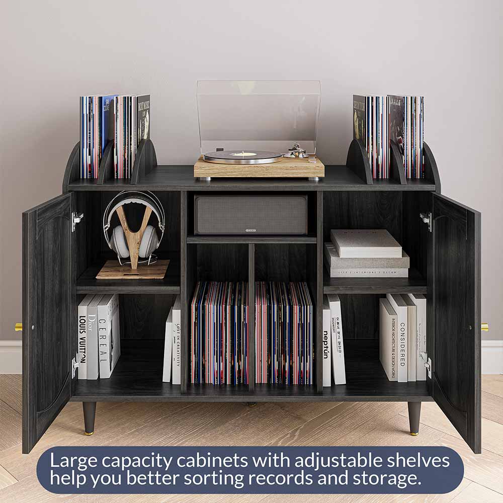 38" Rattan Door Record Player Stand
