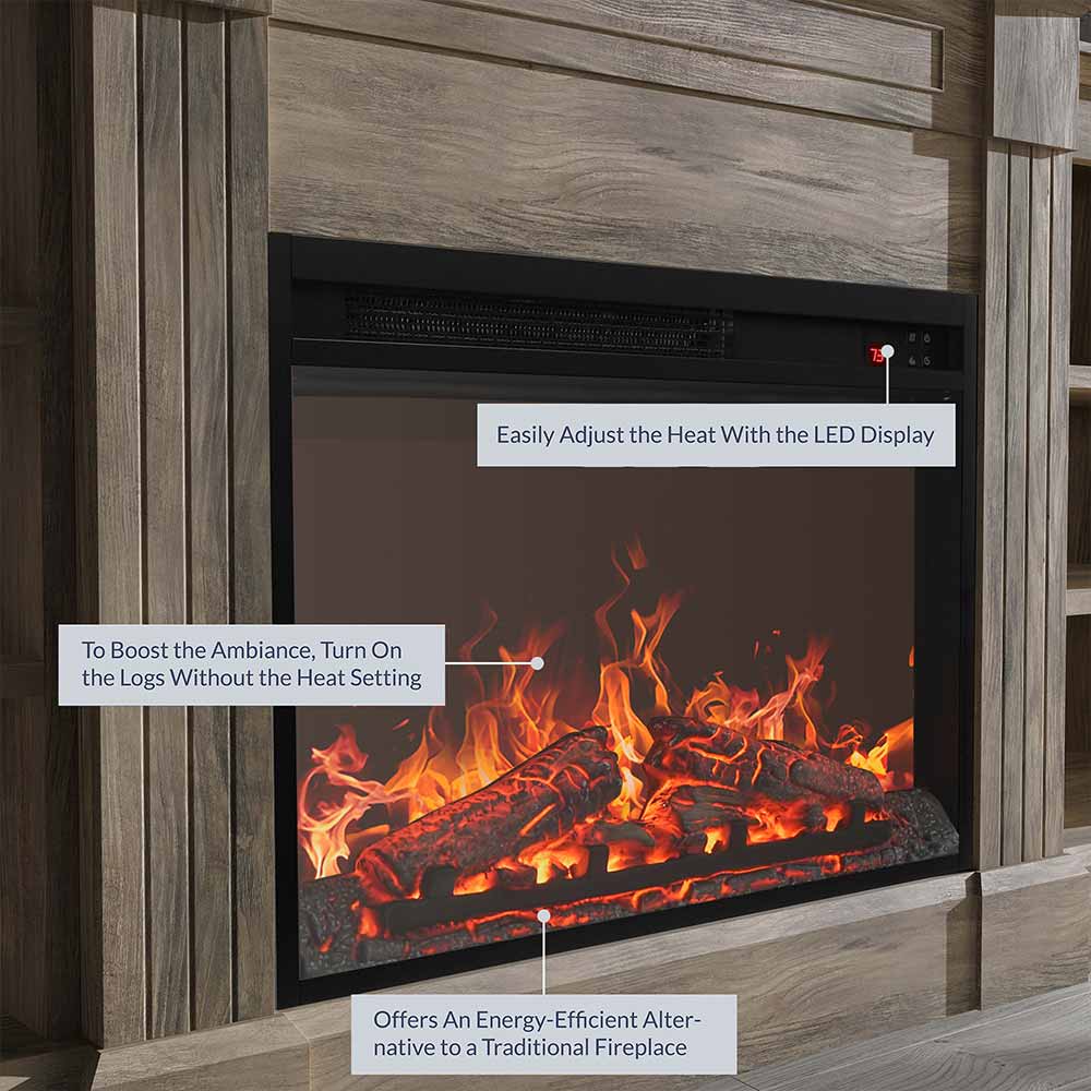 Lenore 66" Glass Door Electric Fireplace TV Stand