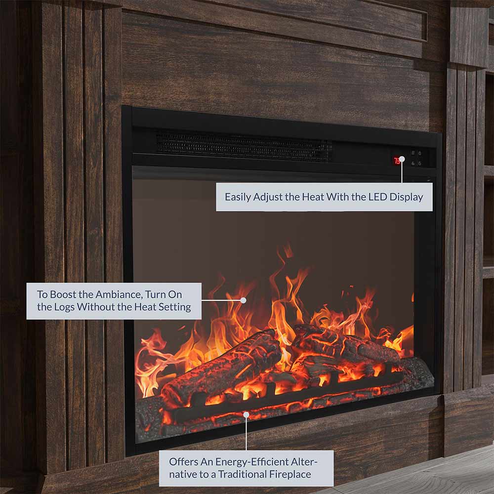 Lenore 66" Glass Door Electric Fireplace TV Stand
